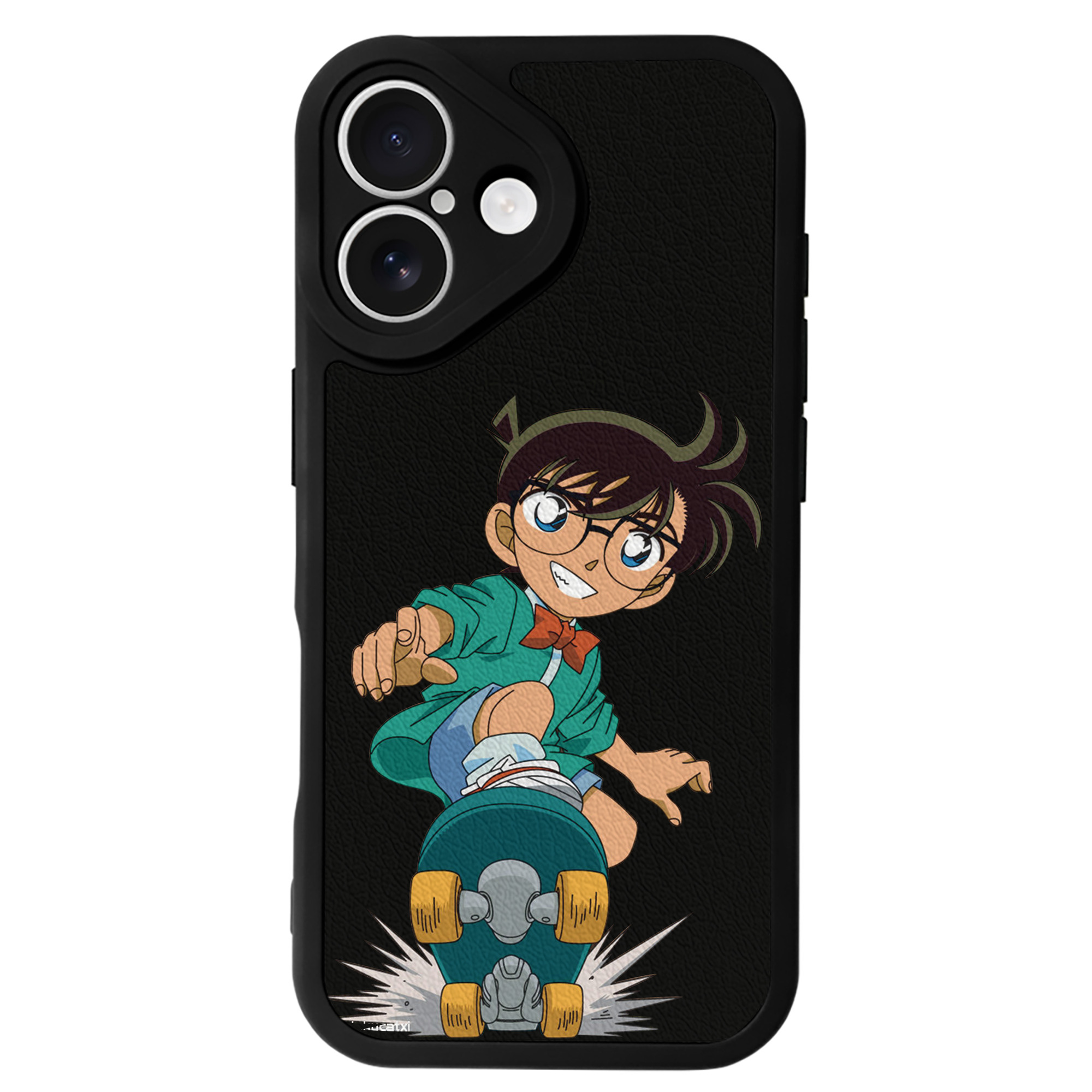 （画像用） 名探偵コナン 江戸川 コナン Detective Conan Conan Edogawa 【iPhone 16シリーズ対応】シリコンスマホケース（レザー調） 材質：シリコン